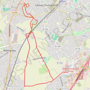 Itinéraire Les « Périseaux » et parcs urbains à Faches-Thumesnil, distance, dénivelé, altitude, carte, profil, trace GPS