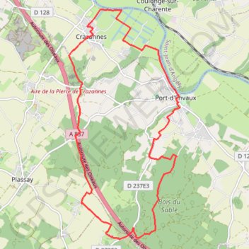 Itinéraire Crazannes, distance, dénivelé, altitude, carte, profil, trace GPS