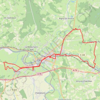 Itinéraire Les canaux et la voie verte - Digoin, distance, dénivelé, altitude, carte, profil, trace GPS