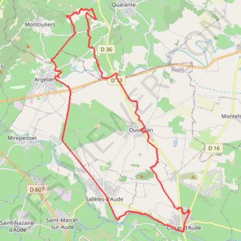 Itinéraire Rando Cuxac d'Aude, distance, dénivelé, altitude, carte, profil, trace GPS