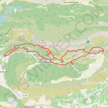 Itinéraire Sainte-Victoire Sud - Saint-Antonin-sur-Bayon, distance, dénivelé, altitude, carte, profil, trace GPS
