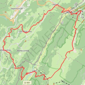 Itinéraire Randonnée dans le Haut-Jura - Colomby de Gex, distance, dénivelé, altitude, carte, profil, trace GPS