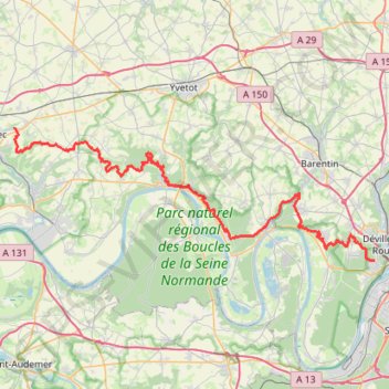Itinéraire Raid VTT Canteleu Bolbec, distance, dénivelé, altitude, carte, profil, trace GPS