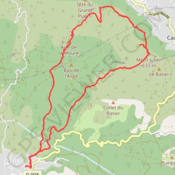 Itinéraire Mont Julien, distance, dénivelé, altitude, carte, profil, trace GPS