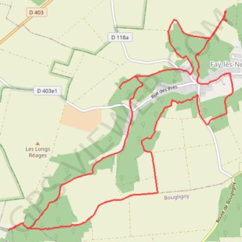 Itinéraire Circuit des polissoirs, distance, dénivelé, altitude, carte, profil, trace GPS