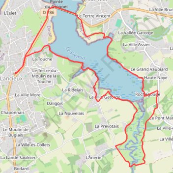 Itinéraire Rando pédestre-Estuaire du Frémur, distance, dénivelé, altitude, carte, profil, trace GPS