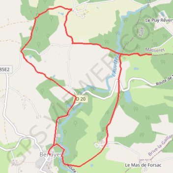 Itinéraire La Font Faure - Benayes - Pays Vézère Auvézère, distance, dénivelé, altitude, carte, profil, trace GPS