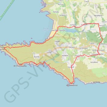 Itinéraire Pointe du Raz, distance, dénivelé, altitude, carte, profil, trace GPS