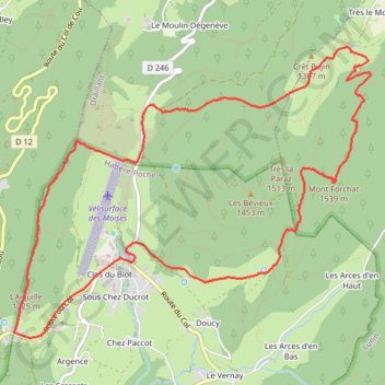 Itinéraire Mont Forchat - Habère Poche - Ramble, distance, dénivelé, altitude, carte, profil, trace GPS
