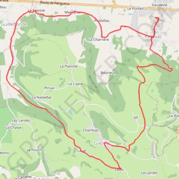 Itinéraire Pazayac par Grèzes, distance, dénivelé, altitude, carte, profil, trace GPS