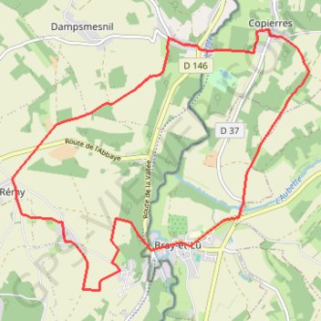 Itinéraire Coteaux et abord de l'Epte, distance, dénivelé, altitude, carte, profil, trace GPS