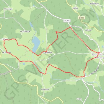 Itinéraire L'étang de marchaud, distance, dénivelé, altitude, carte, profil, trace GPS