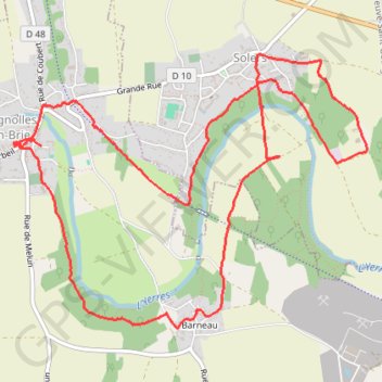 Itinéraire Autour de Soignolles, de part et d'autre de l'Yerres, distance, dénivelé, altitude, carte, profil, trace GPS
