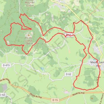 Itinéraire Le Velay des 3 Rivières - Le Lizieux - Le-Mazet-Saint-Voy, distance, dénivelé, altitude, carte, profil, trace GPS