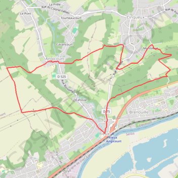 Itinéraire Les Trois Bosses - Rieux, distance, dénivelé, altitude, carte, profil, trace GPS