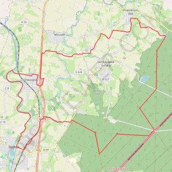 Itinéraire Entre Ille et forêt - Betton, distance, dénivelé, altitude, carte, profil, trace GPS