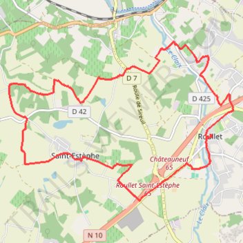 Itinéraire Roullet St Estephe_circuit des 2 clochers, distance, dénivelé, altitude, carte, profil, trace GPS