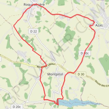 Itinéraire Rock et groles à Roquesserière, distance, dénivelé, altitude, carte, profil, trace GPS