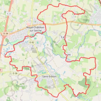 Itinéraire Noyal-Chatillon-sur-Seiche, distance, dénivelé, altitude, carte, profil, trace GPS
