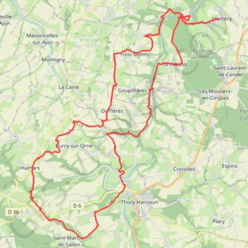 Itinéraire Rando Mutrecy, distance, dénivelé, altitude, carte, profil, trace GPS