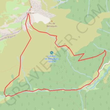 Itinéraire Pic de Montaigu depuis le Chiroulet, distance, dénivelé, altitude, carte, profil, trace GPS
