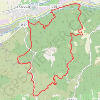 Itinéraire Charleval, distance, dénivelé, altitude, carte, profil, trace GPS
