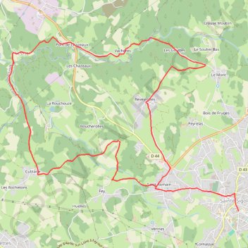 Itinéraire Le Velay des 3 Rivières - La Roche de l'Ane Sainte-Sigolène, distance, dénivelé, altitude, carte, profil, trace GPS