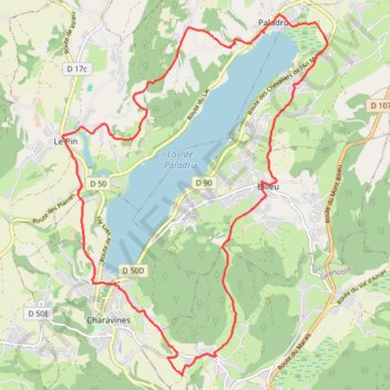 Itinéraire Charavines (38), distance, dénivelé, altitude, carte, profil, trace GPS