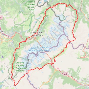 Itinéraire Tour du Mont-Blanc, distance, dénivelé, altitude, carte, profil, trace GPS