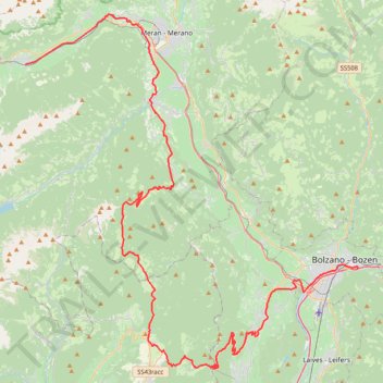 Itinéraire 1-Bolzano - Naturno V2/V3, distance, dénivelé, altitude, carte, profil, trace GPS