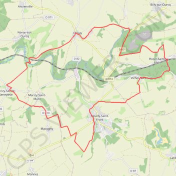 Itinéraire Au nord de Neuilly-Saint-Front, distance, dénivelé, altitude, carte, profil, trace GPS