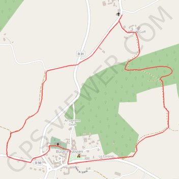 Itinéraire Circuit des tailleurs de pierres à bulat-pestivien, distance, dénivelé, altitude, carte, profil, trace GPS
