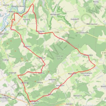 Itinéraire Kedange-sur-Canner, distance, dénivelé, altitude, carte, profil, trace GPS