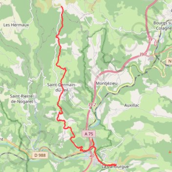 Itinéraire Radal du Trebatut - Banassac, distance, dénivelé, altitude, carte, profil, trace GPS