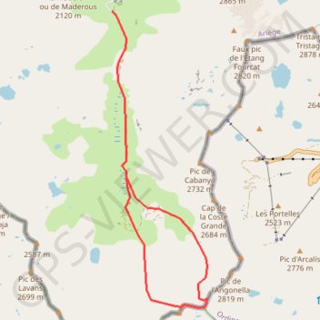 Itinéraire Pic des Bareytes par le couloir O, distance, dénivelé, altitude, carte, profil, trace GPS
