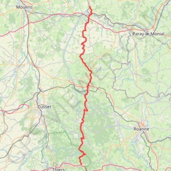 Itinéraire GR3 De Chabreloche (Puy-de-Dôme) à Saint Aubin-sur-Loire (Saône-et-Loire), distance, dénivelé, altitude, carte, profil, trace GPS
