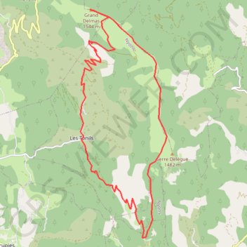 Itinéraire Montagne de COUSPEAU, distance, dénivelé, altitude, carte, profil, trace GPS