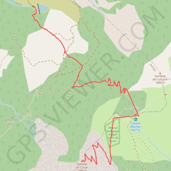 Itinéraire Sommet de couard, distance, dénivelé, altitude, carte, profil, trace GPS