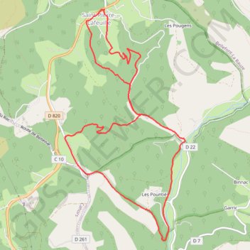 Itinéraire Saint-Pierre-La-Feuille château de Roussillon, distance, dénivelé, altitude, carte, profil, trace GPS