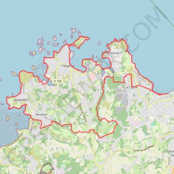 Itinéraire Perros-Guirec, distance, dénivelé, altitude, carte, profil, trace GPS