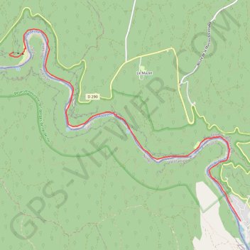 Itinéraire Descente de l'ardèche jusqu au Sauze, distance, dénivelé, altitude, carte, profil, trace GPS