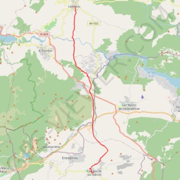 Itinéraire SE20-CadalsoDLV-Cebreros, distance, dénivelé, altitude, carte, profil, trace GPS