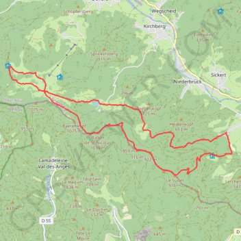 Itinéraire Le schlumpf, distance, dénivelé, altitude, carte, profil, trace GPS