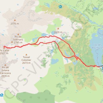 Itinéraire Pic Carlit, distance, dénivelé, altitude, carte, profil, trace GPS