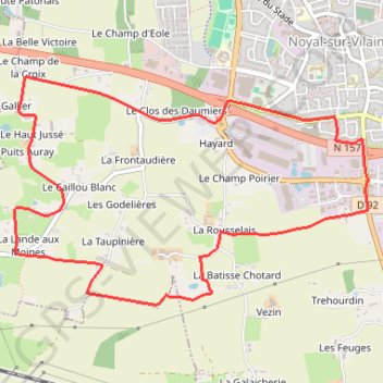 Itinéraire La clé des champs - Noyal-sur-Vilaine, distance, dénivelé, altitude, carte, profil, trace GPS