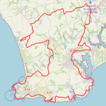 Itinéraire Tréogat Cyclisme sur route, distance, dénivelé, altitude, carte, profil, trace GPS