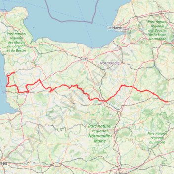 Itinéraire Parcours du Tour de Normandie du 20 au 21 juin, distance, dénivelé, altitude, carte, profil, trace GPS