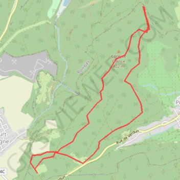 Itinéraire Côte de Drince, distance, dénivelé, altitude, carte, profil, trace GPS