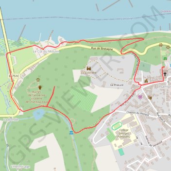 Itinéraire Parcours médiéval - Champtoceaux, distance, dénivelé, altitude, carte, profil, trace GPS