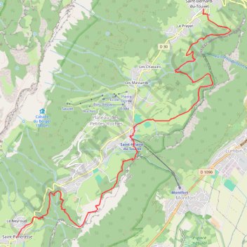 Itinéraire Sur les Pas des Huguenots - Saint-Pancrasse - Saint-Bernard, distance, dénivelé, altitude, carte, profil, trace GPS